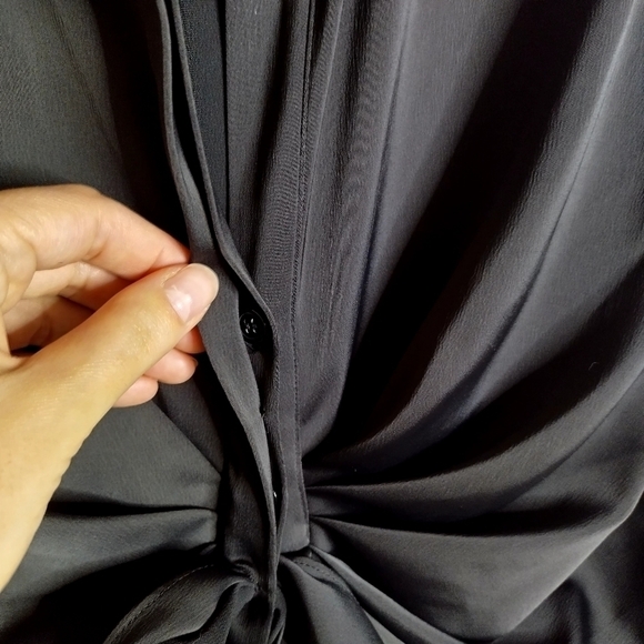 GOOD AMERICAN Tie Front Mini After Party Dress Black Satin sz 5/ 2Xl - Picture 6 of 10